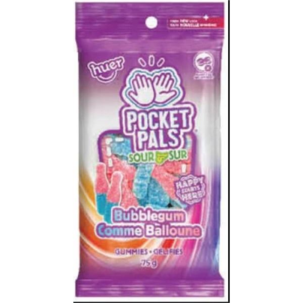Huer Pocket Pals Sour Bubblegum Gummies 12 x 75 g