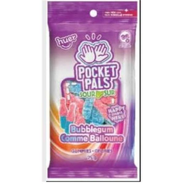 Huer Pocket Pals Sour Bubblegum Gummies 12 x 75 g
