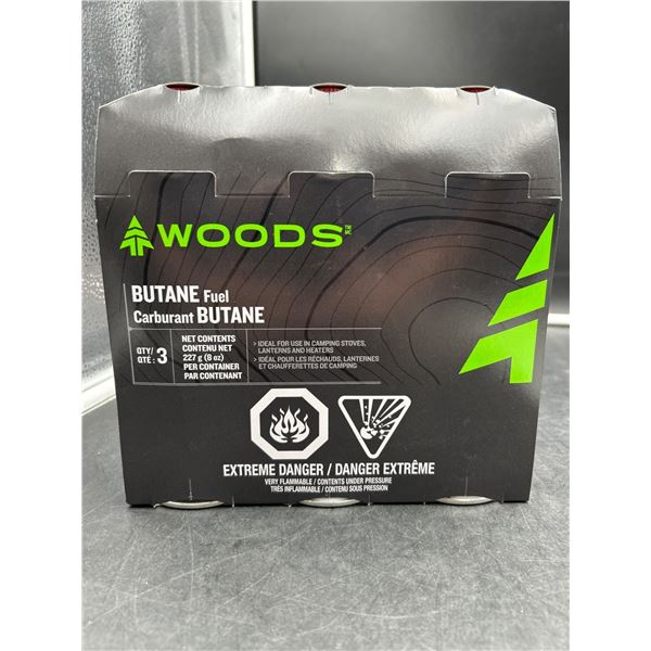 Woods Butane Fuel Canisters – Set of 3, 227 g Each