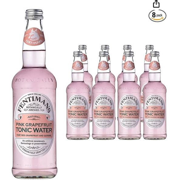 Fentimans Pink Grapefruit Tonic Water, 8 x 500ml Bottles