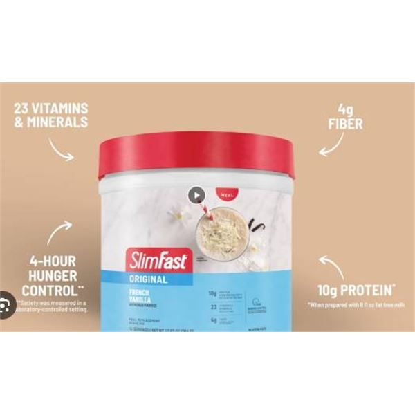 SlimFast French Vanilla Meal Replacement Shake Mix, 530 g