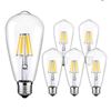 Image 1 : Berelli Edison Light Bulb, 60W, Dimmable, E26 Socket, 240 Lumens, 6 Pack