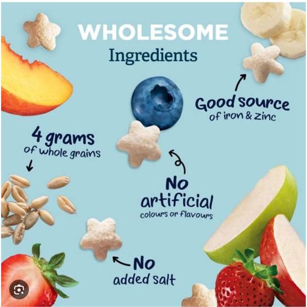 Gerber Snacks Collations Puffs Souffles, Strawberry Apple Flavor, 12 x 42 g