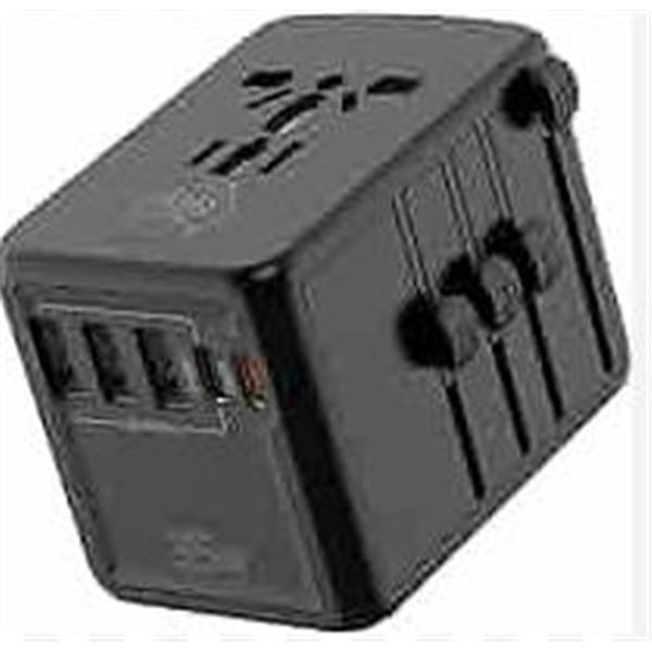 Travel Adapter, Dual C Ports, PD 35W, Multi-Plug Compatibility