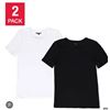 Image 1 : Tahari Ribbed Cotton Short Sleeve T-Shirt 2-Pack, Size Small/Medium