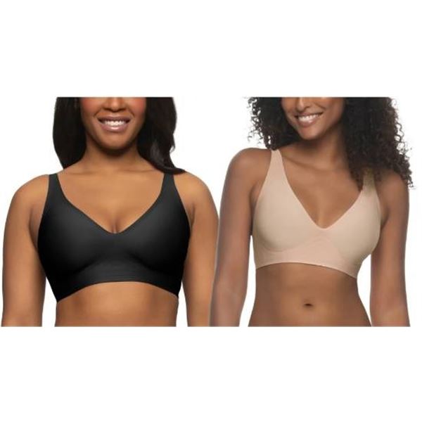 Buffalo David Bitton Seam-Free Wireless Bra, Large, 2-Pack