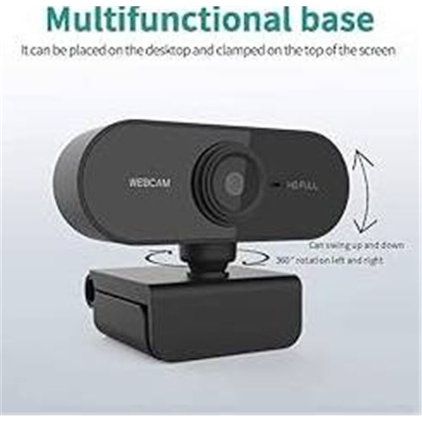 LOT OF 2 – Web Camera with Full HD and 2K Resolution, Built-in Microphone, USB 2.0 Compatib