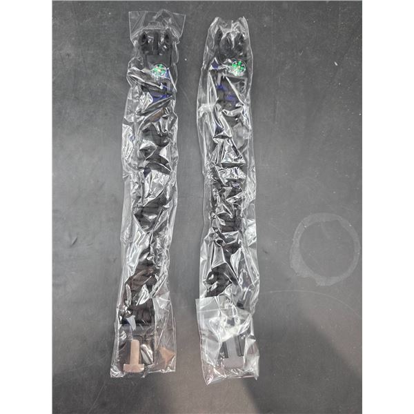 Lot of 2 Black Paracord Survival Bracelets with Compass