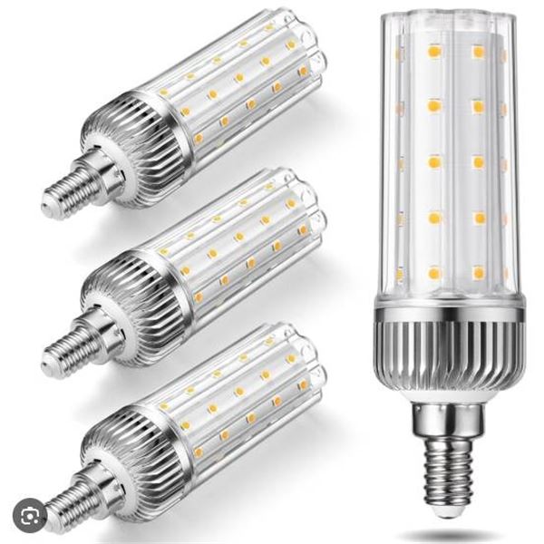 4 LED Super Bright E12 20W Corn Light Bulbs 6000K