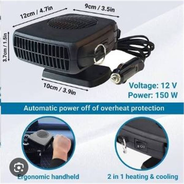 Auto Heater Fan 200W With Hot and Cool Settings for Vehicles