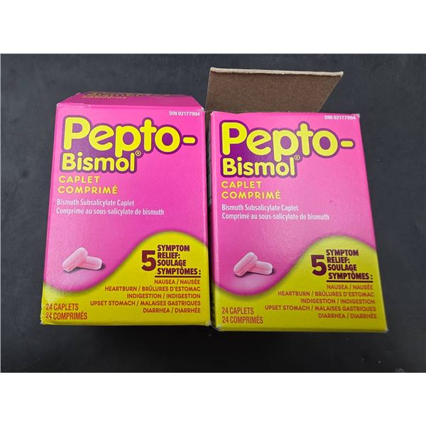 Pepto-Bismol Caplets Bismuth Subsalicylate 24-Count (2 Units)