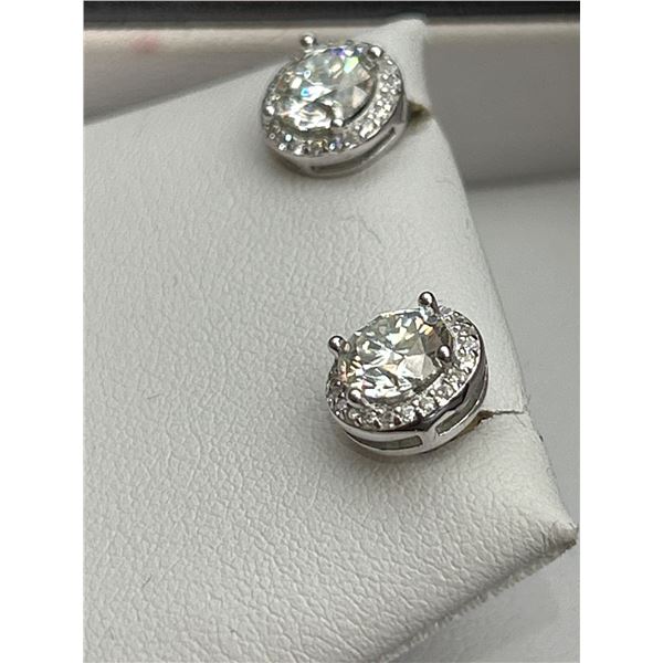 $1580 APPRAISED MOISSANITE STUF EARRINGS SET