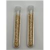 Image 2 : Two Vials Containing Gold-Colored Particles in Transparent Tubes