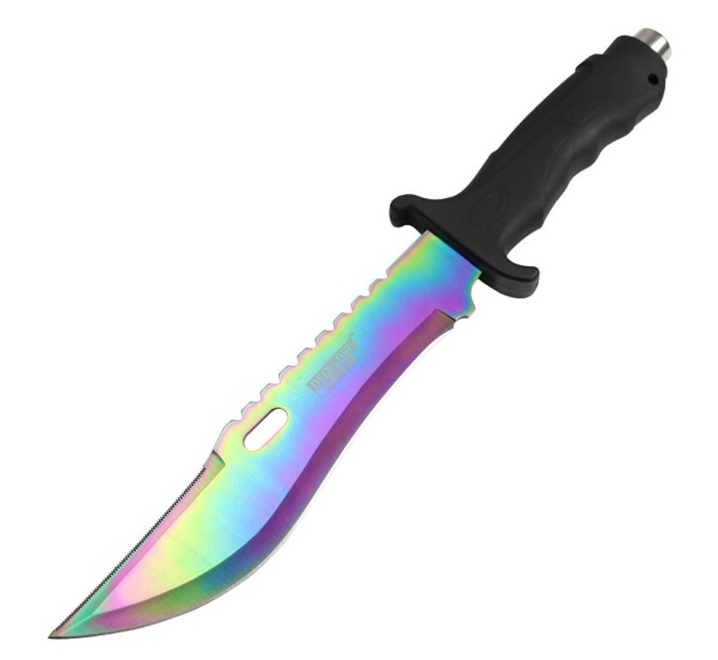 13″ Rainbow CS:GO Sawback Bowie Survival Knife 3 mm Thick Bugout ...