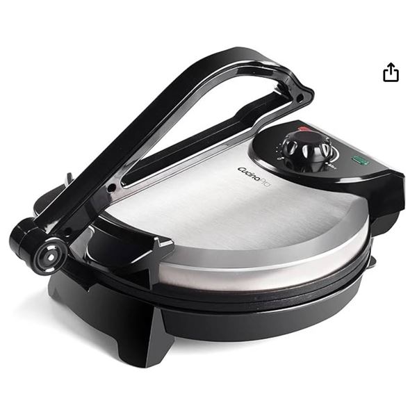 CucinaPro Electric Tortilla Maker – 10″ Pitas, Chapati, Roti, Flatbread