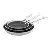 Image 1 : Henckels Set of 3 Stainless Steel Frying Pans – 8 Inch, 10 Inch, 12 Inch