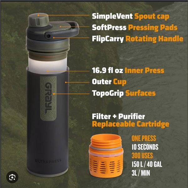 Grayl UltraPress Filter and Purifier with Replaceable Cartridge