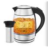 Image 1 : Chefman Easy-Steep 1,8L Electric Kettle with Tea Infuser, Stainless Steel, 1.8L, Borosilicate Glass,