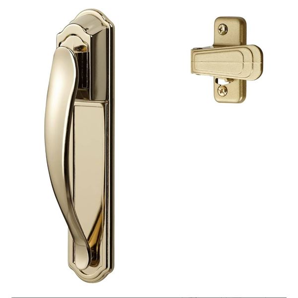 deal Security DX Pull Handle Replacement Set for Storm Door and Screen Door, Bright Brass