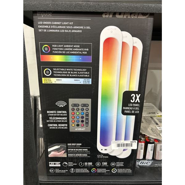 Artika LED Under-Cabinet Light Kit, 3 Panels with Remote Control
