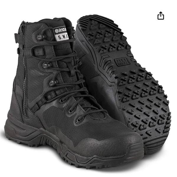 Original S.W.A.T. Alpha Fury 8-Inch Black Waterproof Boots, USA Men’s Size 9.5