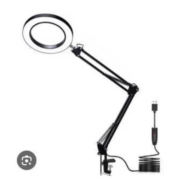 LED Magnifying Lamp With HD Real Glass Lens and Button Switch