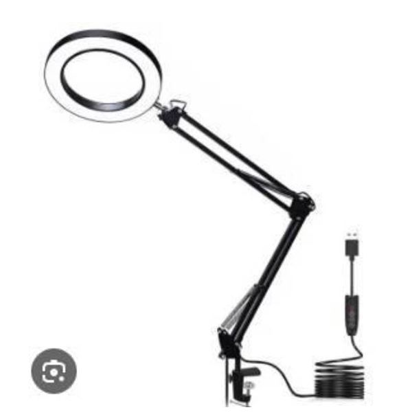 LED Magnifying Lamp with HD Glass Lens and Button Switch