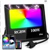 Image 1 : Led Outdoor Flood Light Wired Waterproof Color Changing 1000W Equivalent Outdoor RGB 100W Smart Dayl