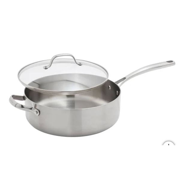 GreenPan Superior 5 Qt Saute Pan With Lid – Tri-Clad Stainless Steel