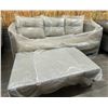 Image 1 : MyPatio Outdoor Patio Loveseat with removable cushions & Glass Top Coffee Table