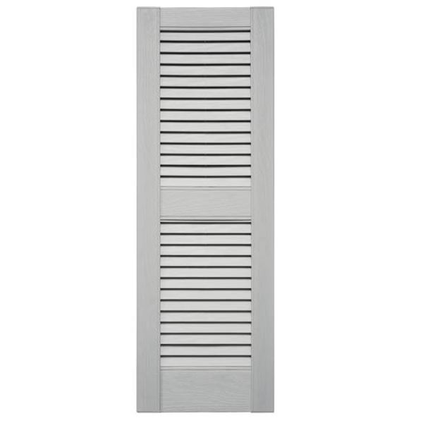 Kaycan Louver Vinyl Shutter Model 11412, 14.5×43 Inches, Gray