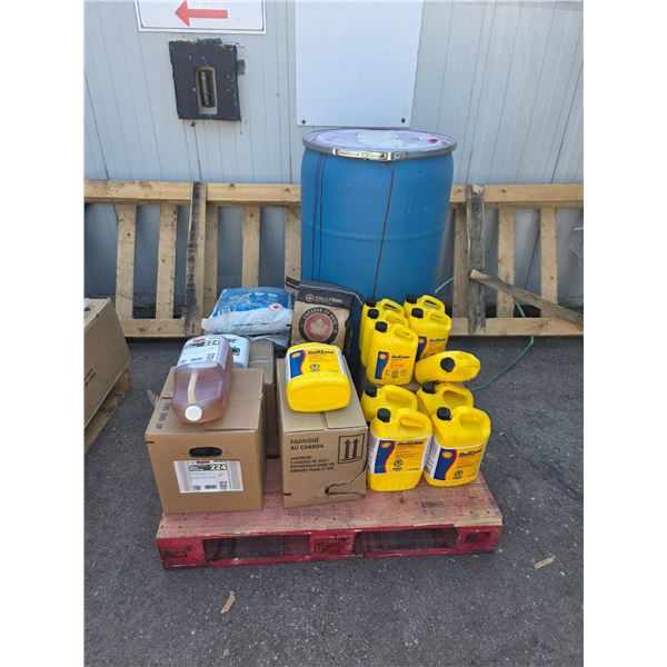 Automotive Fluids, Charcoal, Water Softener Salt, and Drum