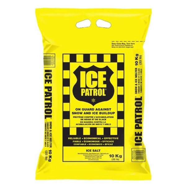 Pallet Lot of Ice Patrol Ice Salt, 10 Kg Each x 37 Bags