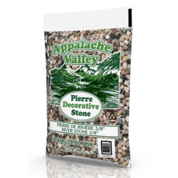 Lot of 16 Bags of Appalachian Valley  Decorative 3/8″ River Stones, 18kg Each