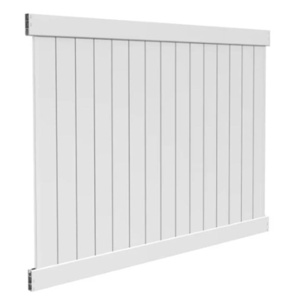 White Vinyl privacy Panel Measuring 91 Inches Wide by 70 Inches Tall