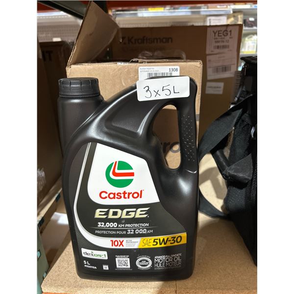Castrol EDGE SAE 5W-30 Fully Synthetic Motor Oil, 15 Liters (3 x 5L)