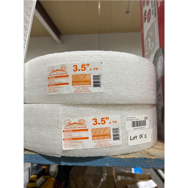 Weathershield Sill Plate Sealer 3.5in x 75ft Lot of 2 Rolls