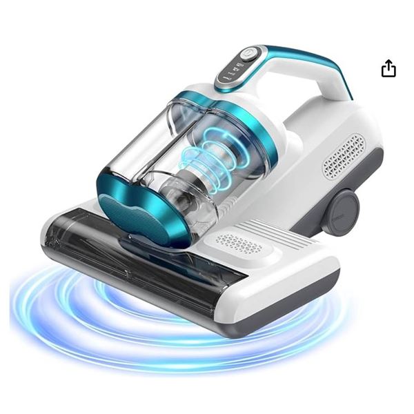 Bed Vacuum Cleaner Mattress Vacuum with 16Kpa Suction 253.7nm UV-C Light, 30000 RPM/Min Dual Brushro