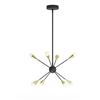 Image 1 : Sputnik Pendant Light Fixture Black And Gold