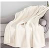Image 1 : Berkshire Blanket & Home Co. Chenille Knit Throw, 152 x 178 cm, Beige