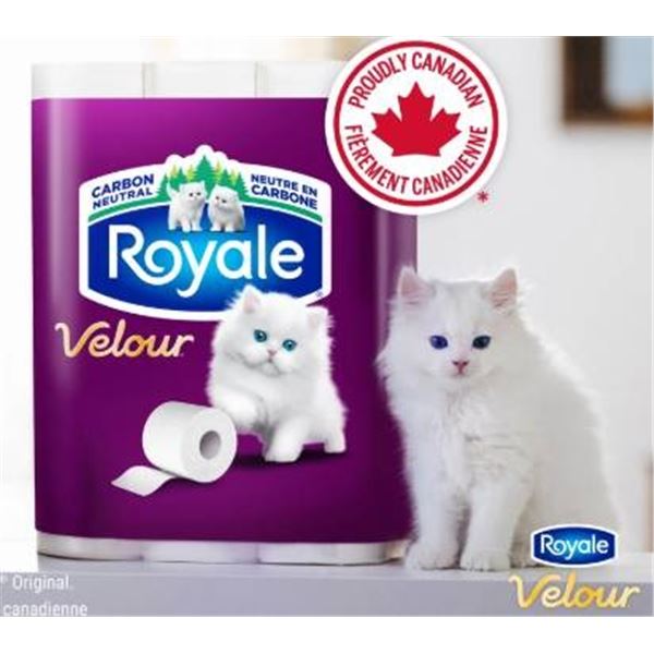 Royale Velour Bathroom Tissue, 2-Ply, 24 Rolls, Carbon Neutral