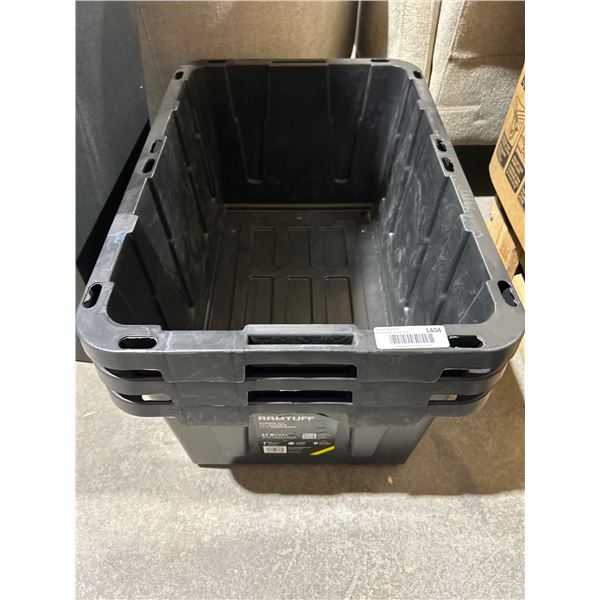 Lot of 3 Ramtuff 17-Gallon/64L Plastic Storage Bin with Handles – No Lids