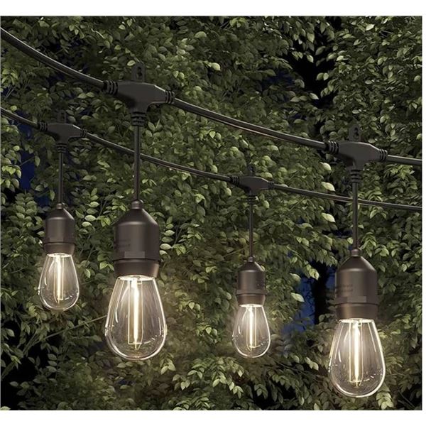 Artika Blaze 20 LED Bulbs 42 ft Outdoor Solar String Lights – Dusk to Dawn – Matte
