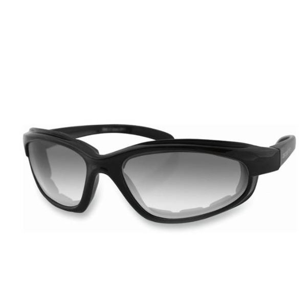 Bobster Fat Boy Eyewear with Matte Black Frame and Purple HD Silver Revo Lens