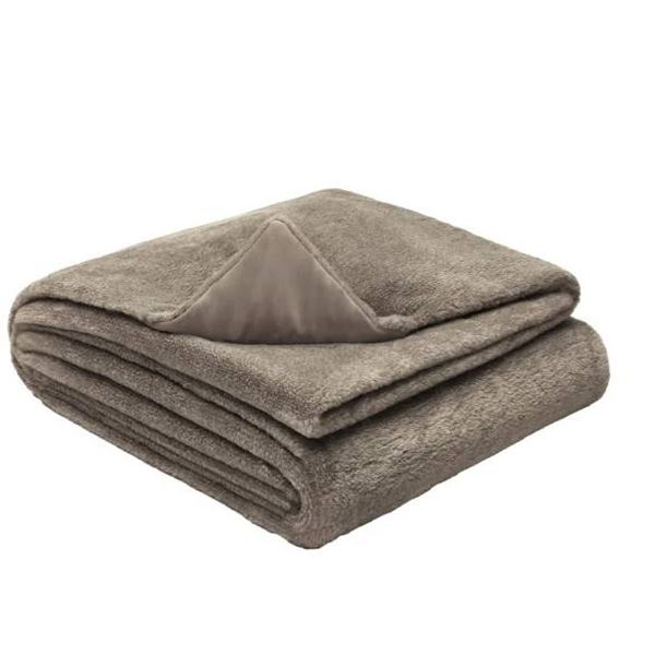 Mon Chateau Luxury Collection Taupe Throw Blanket – Polyester 1805272
