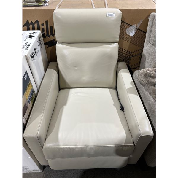Maria Clara Electric Recliner Chair with Cream Upholstery and Adjustable Features