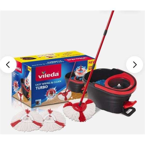 Vileda Easy Wring Microfiber Spin Mop System With 2 Extra Refills