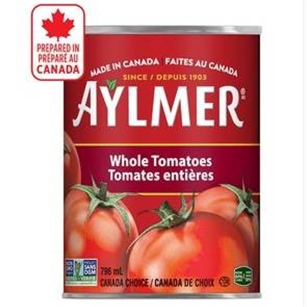 Aylmer Whole Tomatoes – 8 Cans of 796ml Each