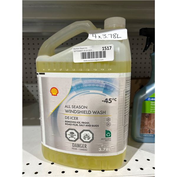 Shell All Season Windshield Wash De-Icer, 4 x 3.78L, -45C