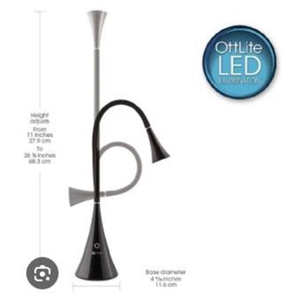 OttLite LED Desk Lamp with 300 Lumens Output and 40,000 Hour LED Life